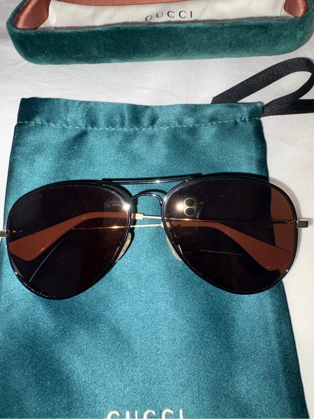 Gucci Women’s Aviator Sunglasses in Dark Brown